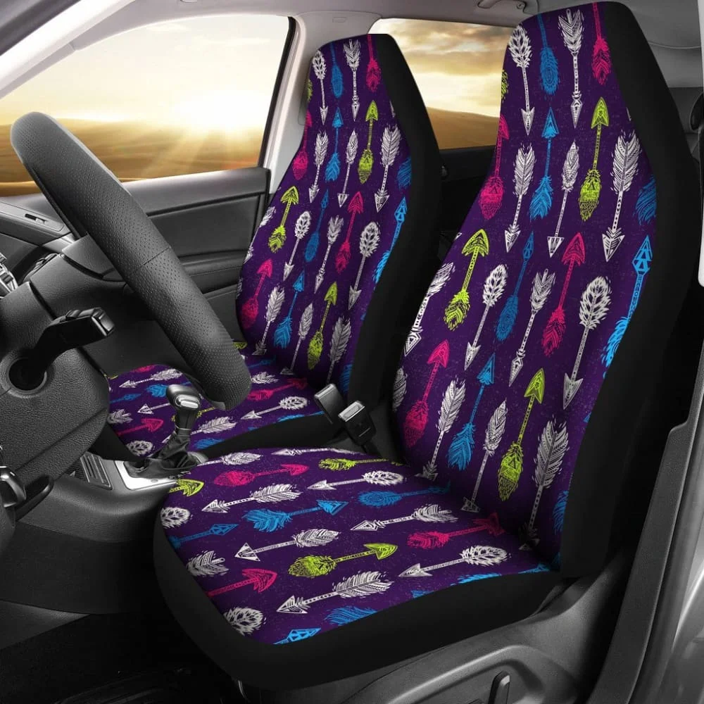 

Tribal Aztec Purple Car Seat Cover,Pack of 2 Universal Front Seat Protective Cover