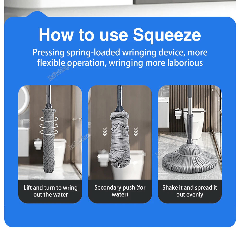 Rotating Self Rotating Water Mop New No Hand Washing Mop Household Mop Floor Cleaning Mop Lazy Person Mop Floor Cleaning Tools