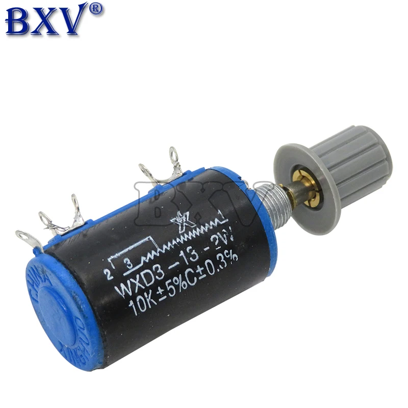 ( 1PCS WXD3-13 2W Potentiometer + 1PCS Grey Knob )100 200 220 1K 2.2K 3.3K 4.7K 5.6K 6.8K 10K 22K 33K 47K 100K Ohm WXD3-13-2W