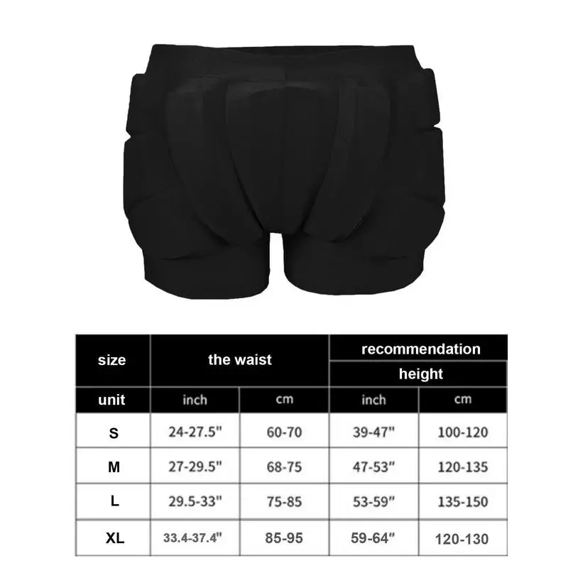 Kids Butt Hip Protection Padded Adjustable Figure Skating Shorts Crash Butt Pads for Hips Tailbone Unisex Ice Sports Children sports shorts,protective shorts,hip protective pads