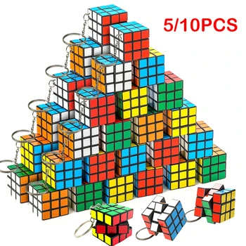 5/10 Pcs Mini 3cm Cube Keychain Pendant Children Puzzle Beginning Early Learning Toys Third Order Mini Cube Keychain Toys 1