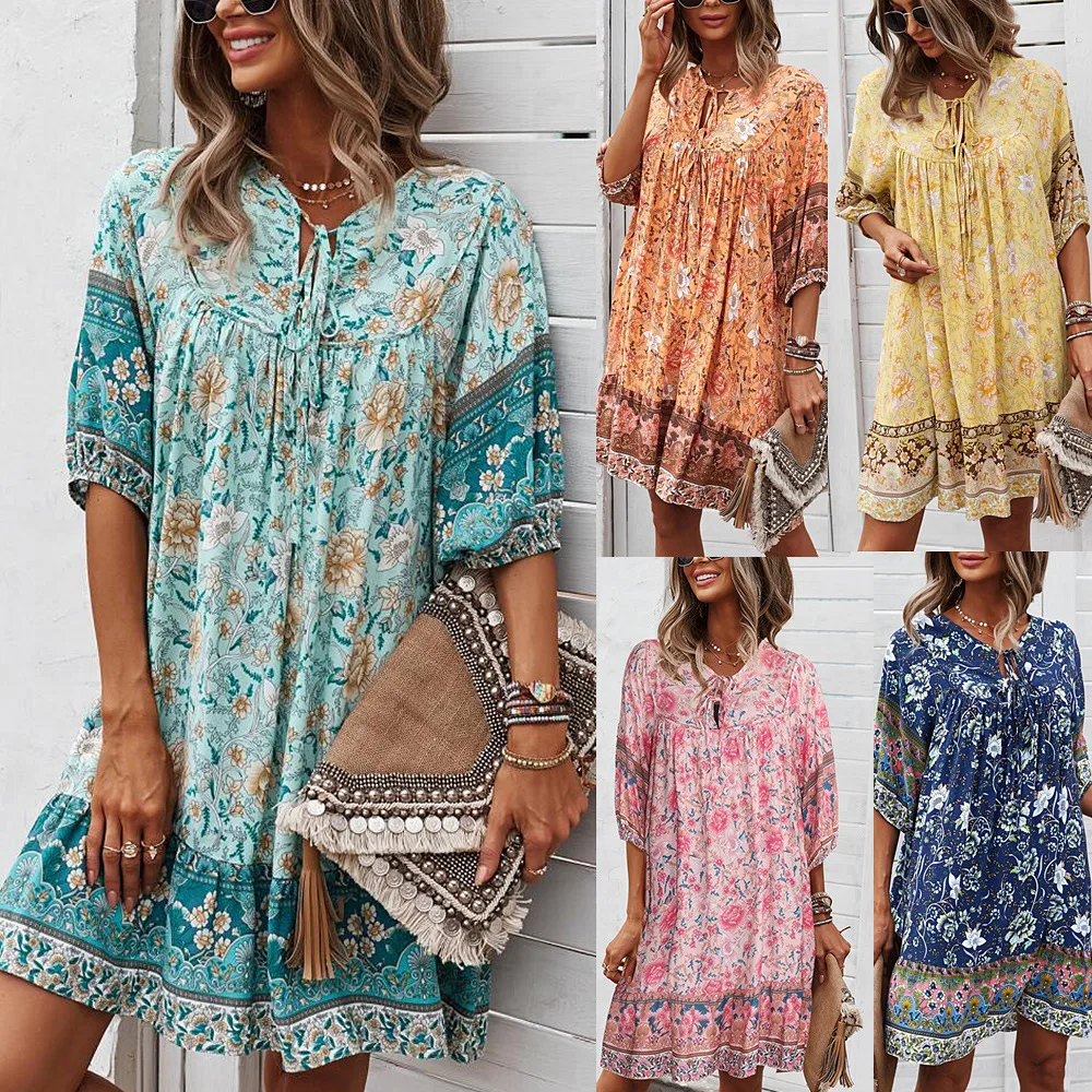 

Netizen INS Style Dress 2023 Positioning Flower New Line Loose Short Skirt