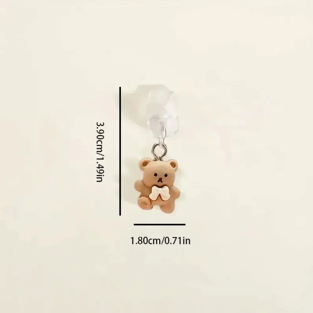 귀여운 곰 모양 휴대폰 먼지 방지 플러그 충전 포트 보호 캡 타입-C 방진 마개 폰 액세서리