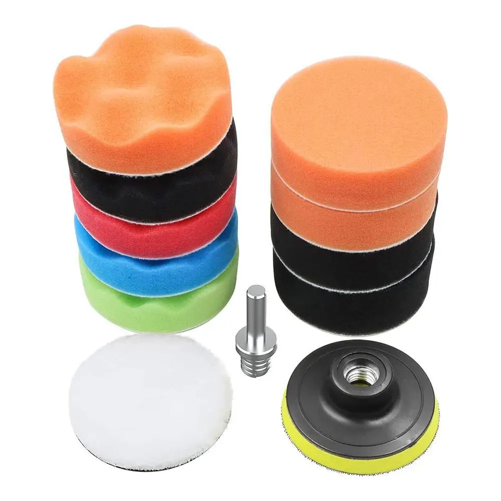 

3 Inch Car Polishing Pad Sponge Car Polisher Waxing Pads Wool Wheel Buffing Kit For Car Polisher Drill Adapter Removes Scratches