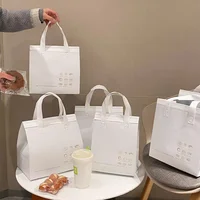 StoBag 10pcs Non-woven Insulation Bags Tote Fabric Portable for Cake Bread Drinks Package Keep Warm Cold Delivery Reusable Pouch 2
