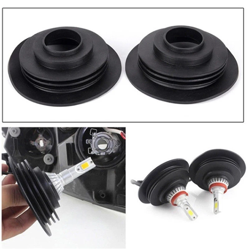 Headlight Dust Cover 1PC Soft Rubber Dust Cover For Car Auto Headlight Universal LED Light Seal Cap Car LED Headlight Bulb Waterproof Dust Cover