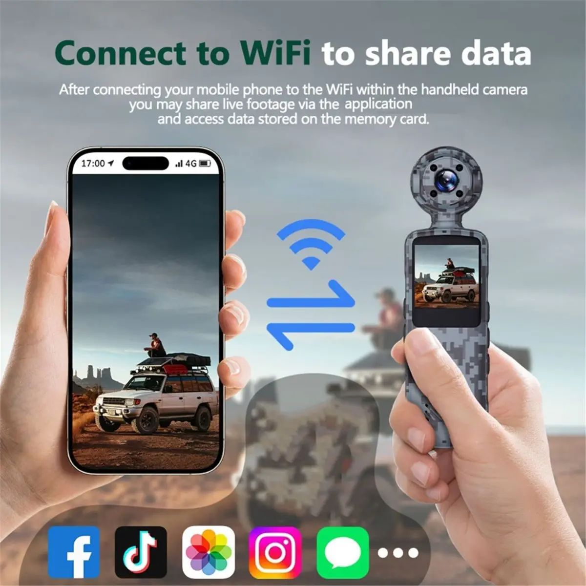 A32I 휴대용 1080P 핸드헬드 카메라 포켓 WiFi 카메라 디지털 비디오 레..