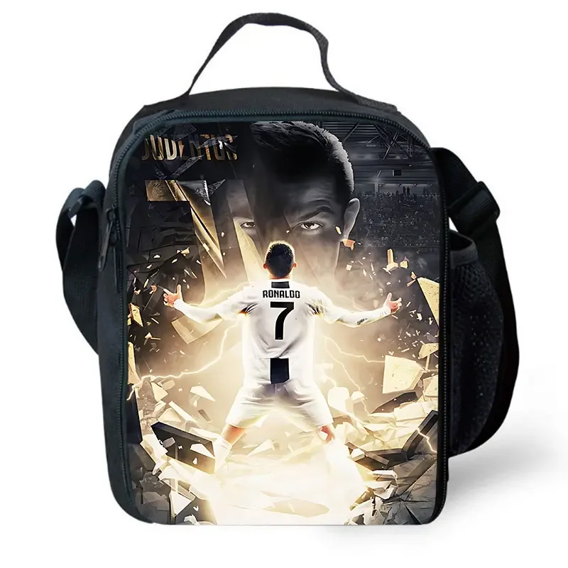 Cartoon Lunch bags for Child CR-7 Football Star School Picnic Bags for Boys Large Kids Insulation Cooler Bags Aged 4-10 year