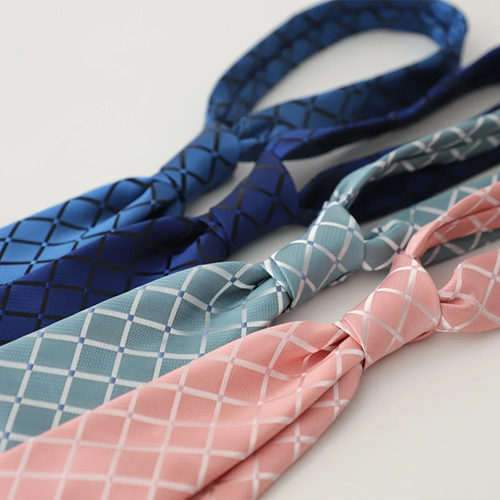 Neck Tie 8CM Mens Necktie Plaid & Checks Ties For Man Groom Groomsman Jacquard Woven Ascot Formal Business Party Accessories