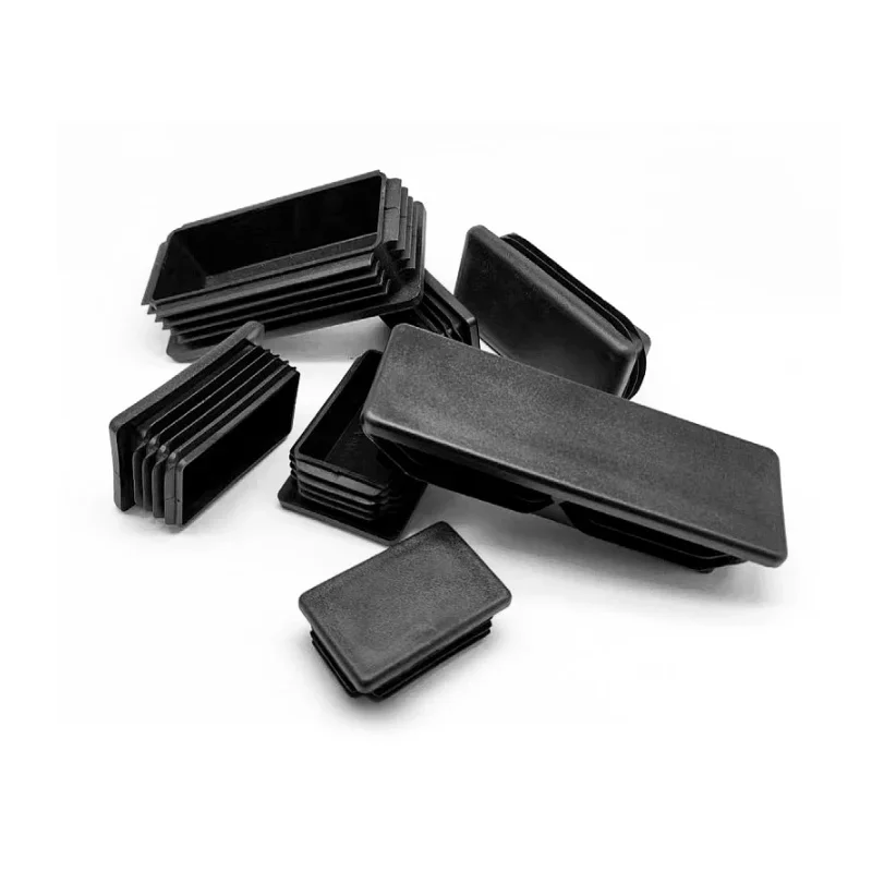 Pipe End Cap Square 10-60 15-100 Black Rectangular Tube Insert Plugs Furniture Foot Cover