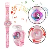 Unicorn Rotating Music Light Electronic Watch Children's Flip up Watch 6