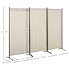 HOMCOM 6' 3 Panel Room Divider, Indoor Privacy Screen for Home Office, Beige 3