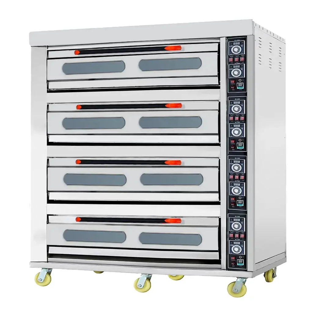 4 Deck 16 Trays Commercial Bakery Equipment Bread Pizza Cake Baking Oven for Electric Deck Oven