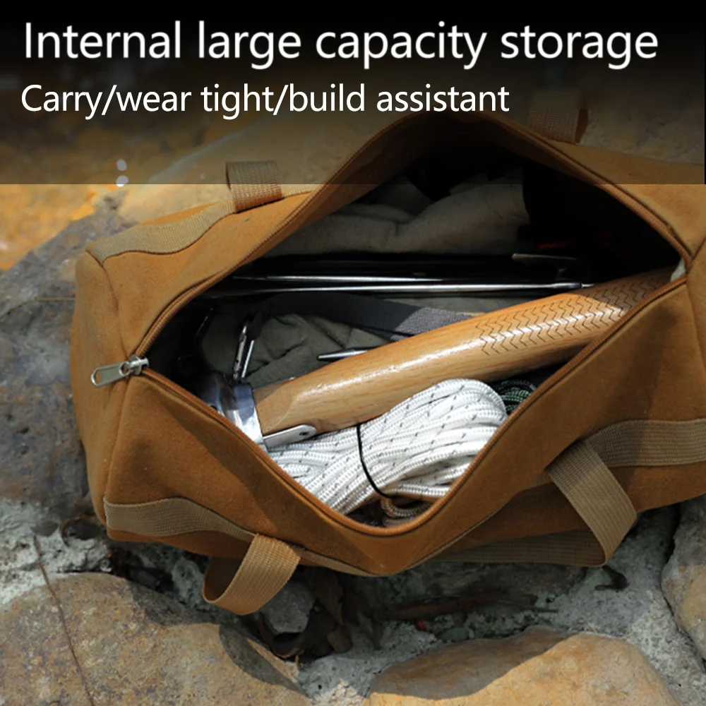 Cylindrical Handheld Storage Bag Large Capacity Thick Hammer Tent Ground Nail Wind Rope Bag Miscellaneous Tool Bag 2