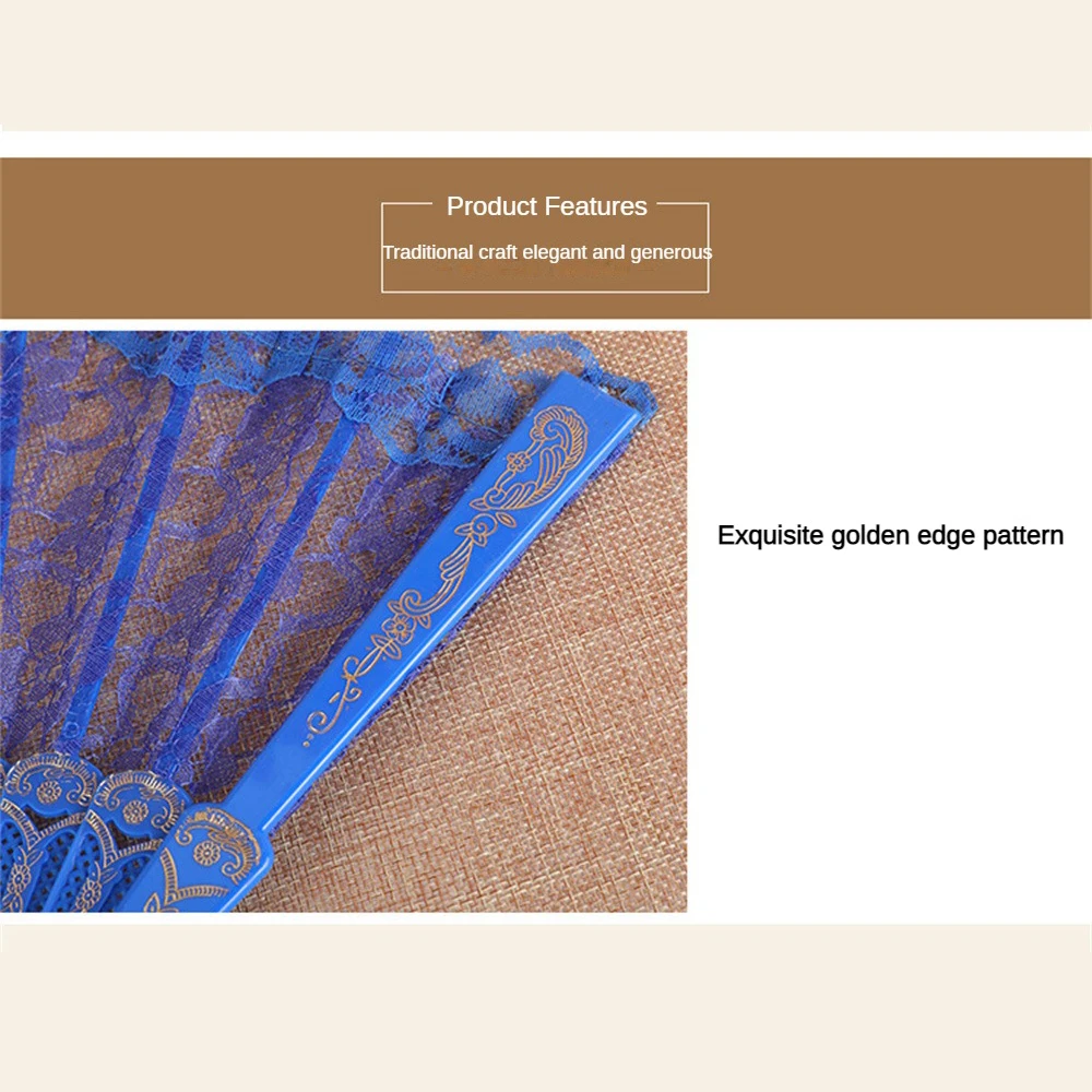 1/2/4PCS Retro Lace Folding Hand Fan Summer Performance Photography Photo Props Portable Chinese