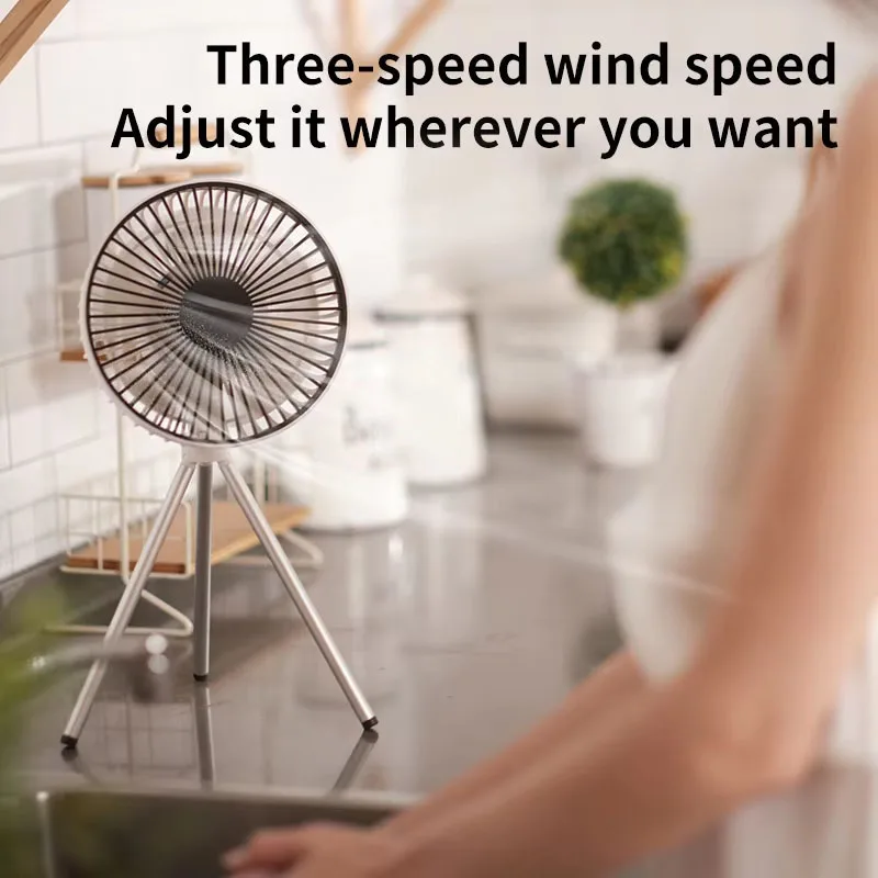 3 Gear Tripod Outdoor Camping Fan Desktop Dual-use Portable Circulation Large Wind Tent Can Hang Ceiling Fans Small Outdoor Fans