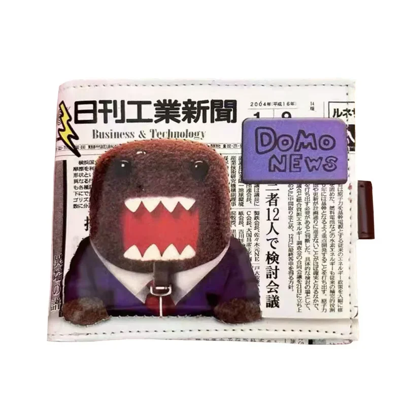 

Cute Domo Kun Wallet Purse Cute Short Small Wallets for Women Men Cartoon Anime Kawaii Purses Leather Money Clips Bag