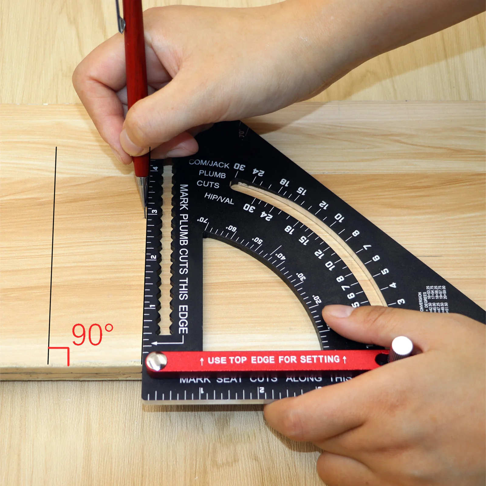 Triangle Ruler Extension Rod Aluminum Alloy Angle Protractor Speed Inch