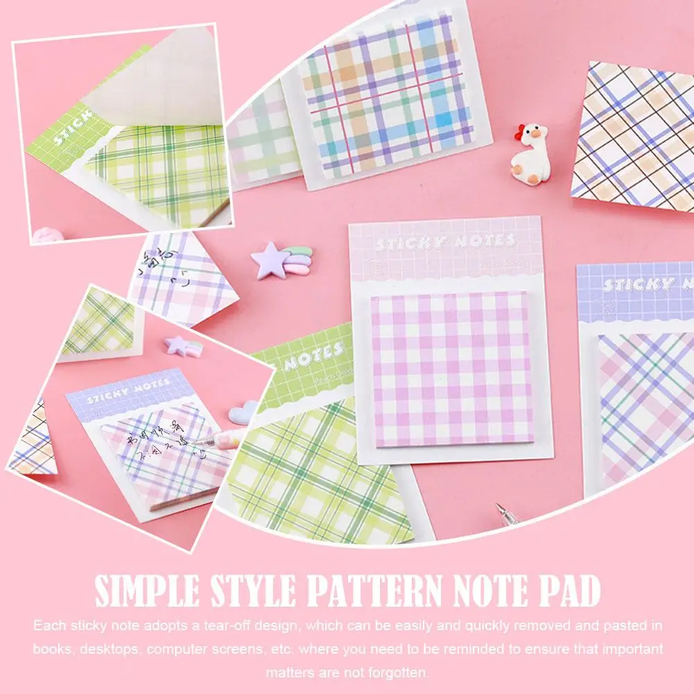 

Simple Pattern Note Pad Strong Adhesive Student Planner Style Note Ins Memo Stickers Stickers School Pad Stationery Message D4W8