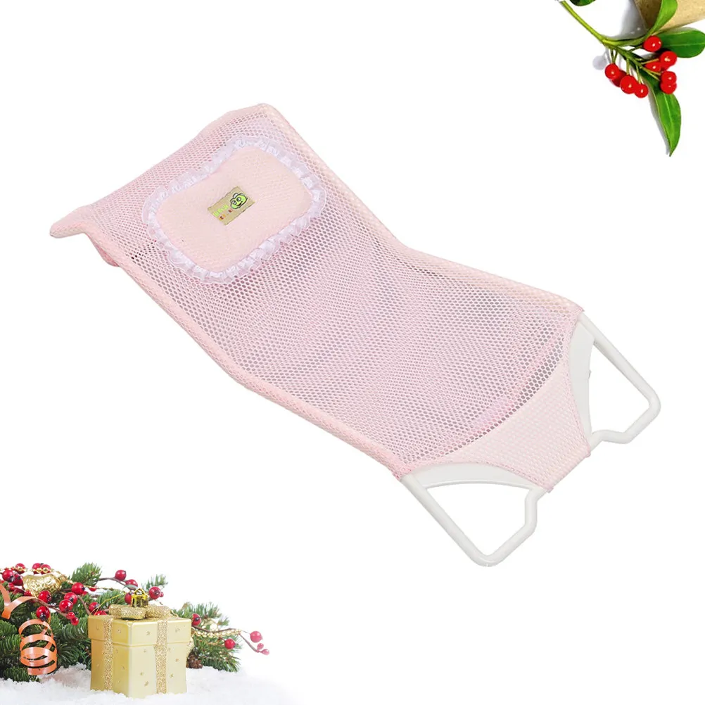 Rete di Supporto per Sedile da Bagno per Neonati Rosa, Tessuto a Rete Traspirante, Comoda per il Bambino Durante il Bagnetto - immagine 5