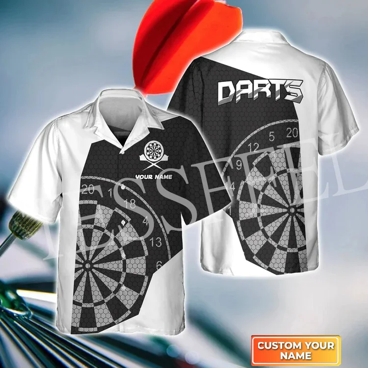 Custom Name Sports Player Darts Beer Club Tattoo 3DPrint Beach Hawaiian Collar Shirts Summer Harajuku Casual Funny Streetwear 4X
