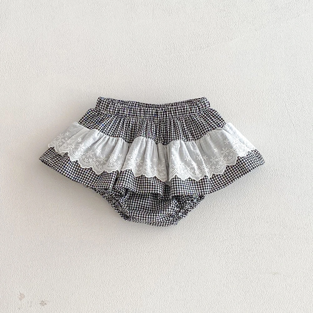 Baby Mädchen Plaid Rock Shorts Kinder Rüschen Spitze Stickerei Pettiskirt Kleinkind Tutu Rock Säugling Pumphose PP Shorts 0-3t – Detail 10