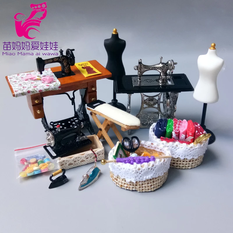 Mini iron Dolls House Miniature Sewing Room Miniature Food Play Model Super 