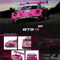 SR 1:64 STAR RACE 911 GT3 pink/green alloy car model 1