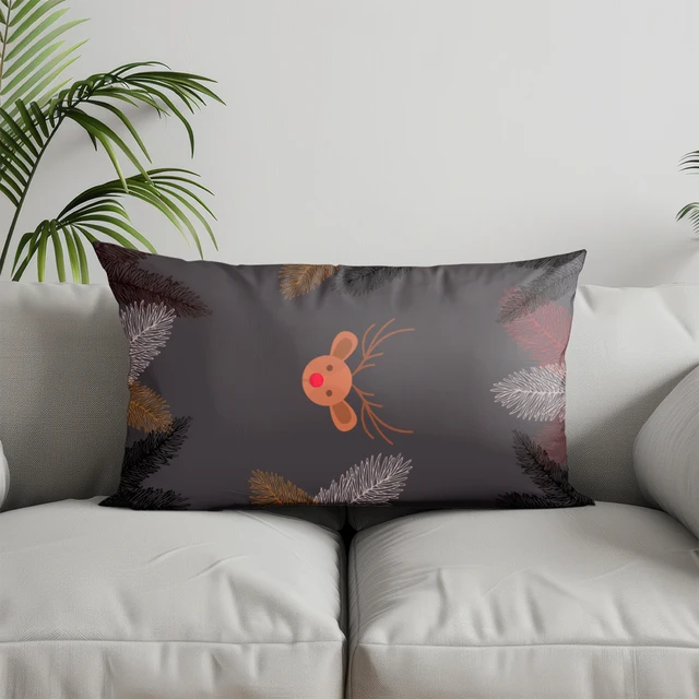 Reindeer & Pine Pillow Cover 2