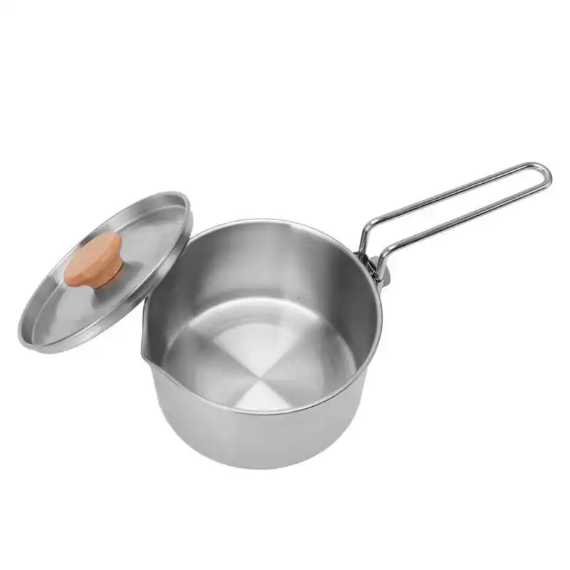 1L Camping Tea Pot Stainless Steel Portable Camping Kettles with Lid