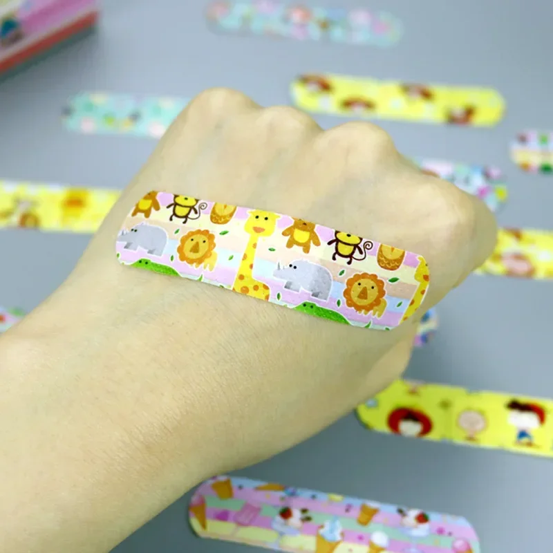 10/100pc Cartoon Animal Pattern Waterproof Hemostasis Kids Band Aid Stickers Adhesive Bandage Wound Strips Plasters for Children