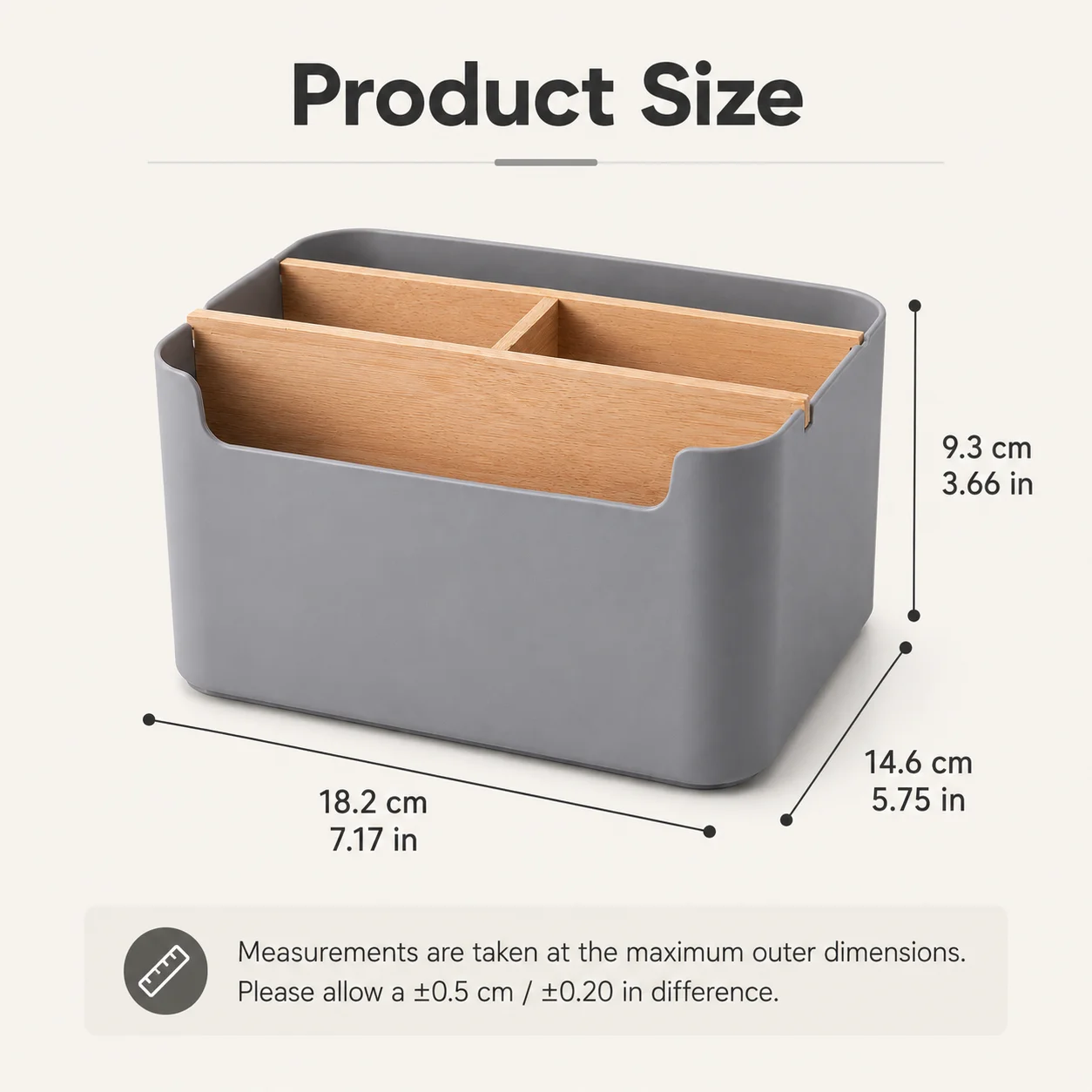 Elegant Wooden Desk Organizer: Pen & Pencil Holder and Multifunctional Storage Box
