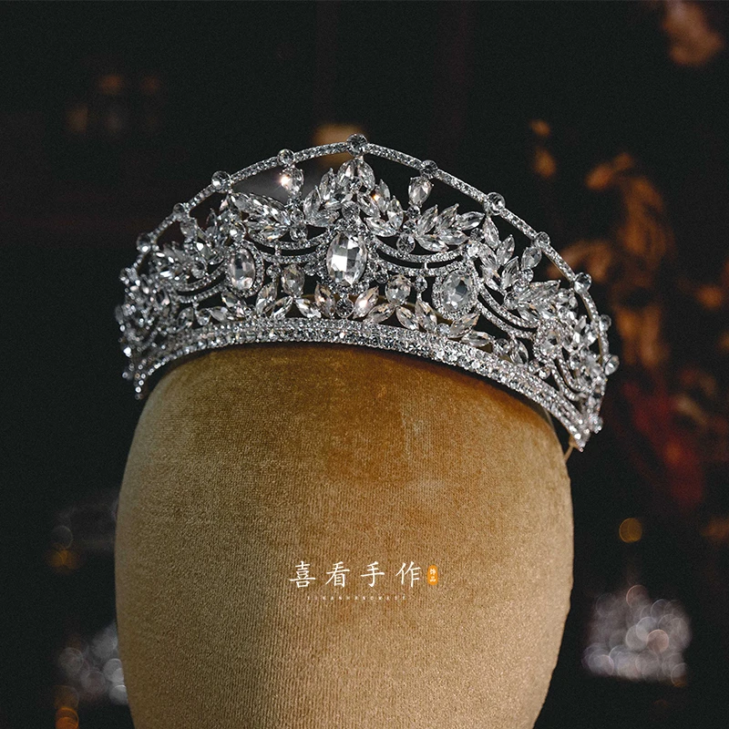 

CC Vintage Crown Women Hair Accessories Wedding Headpiece Bridal Headbands Engagement Jewelry 100% Handmade Crystal Tiaras AN029