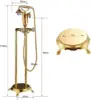 KEMAIDI Retro Freestanding Bath Shower Set Bathroom Shower Faucet Set Swan Design Faucets Mixer with Crystal handwheel Hot Cold 6