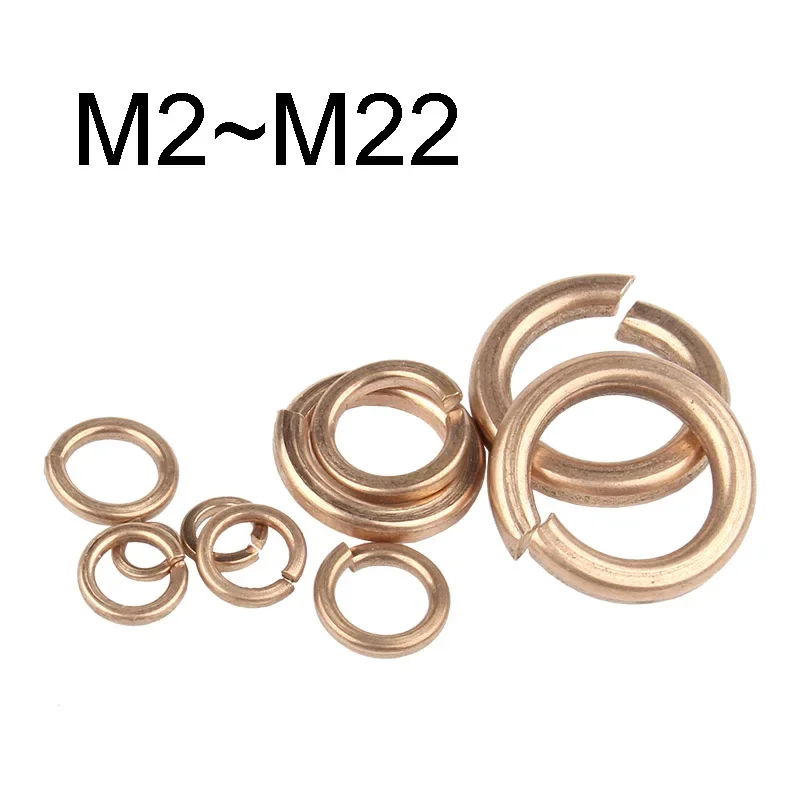 1~50PCS Brass Spring Washers M2 M2.5 M3 M4 M5 M6 M8 M10 M12 M14 M16 M18 M20 M22 Copper Elastic Gaskets