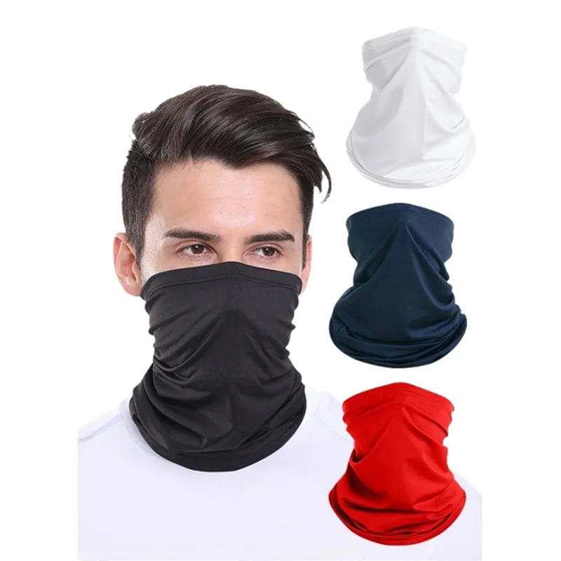 1 Piece Dustproof Solid Color HeadScarf Hiking Cycling Fishing Face Shield Bandana Breathabale Neck Gaiter For Men Women