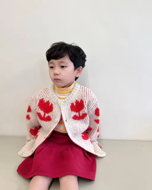 Childrens Sweater 23 Autumn/Winter BC Girls Cartoon Color Block Pullover Vest Cardigan Boys V-neck Knit