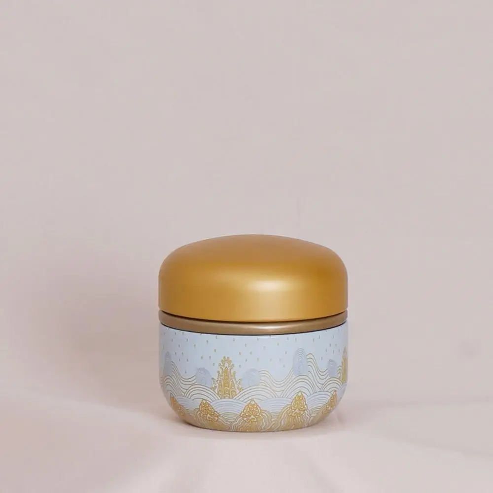 Universal Sealed Small Metal Tea Caddy Mini Portable Travel Round Cans Packaging Box Iron Storage Jar