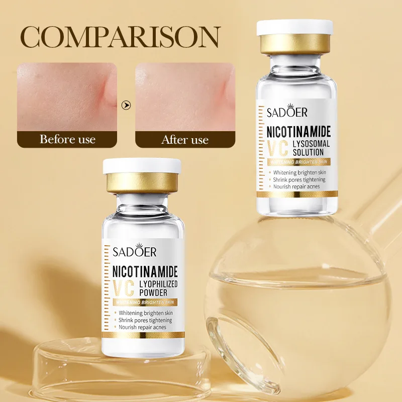 Niacinamide Whitening Face Serum  Freeze-Dried Podwer Set Shrink Pores Hydrating Brighten Anti-Aging Anti Wrinkle Skin Care 4