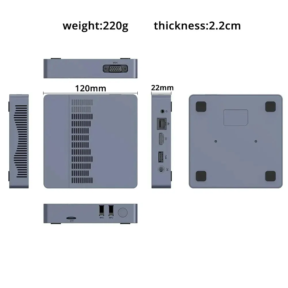 SOYO M2 에어 미니 PC, 강력한 6GB RAM, 128GB EMMC, 인텔 N4000, 윈도우 11 프로 컴팩트, 가정, 비즈니스 및 게임용으로 이상적
