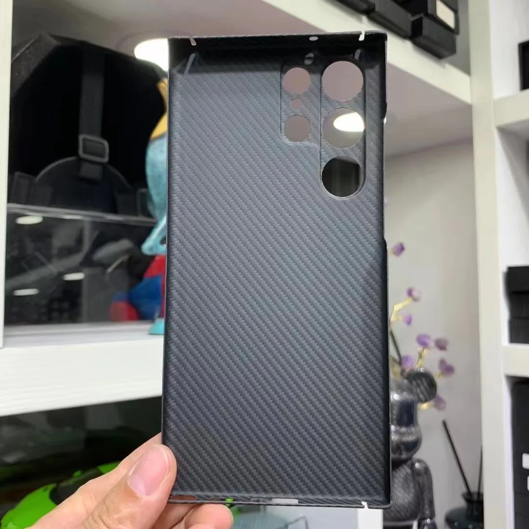 Carbon Case for Samsung Galaxy S22 S23 Ultra, Aramid Fiber Material, Ultra-Thin, Niche, Protective Cover