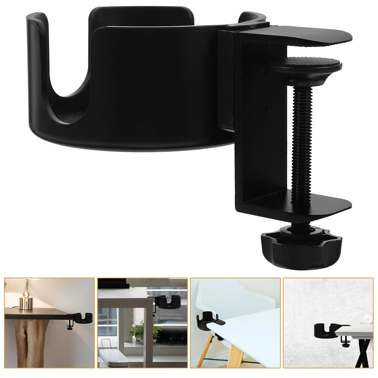 Deskside Water Cup Holder Clip on Fold Table Stand Office Supplies Abs for Clamp Travel