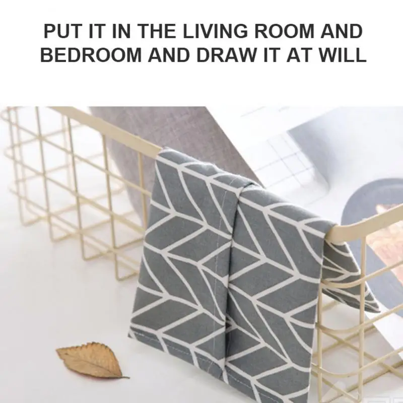Portable Tissue Box Paper Storage Box Towel Cover Cloth Art Bedroom Living room Desktop Paper Towel Box Vehicle Paper Storage 4