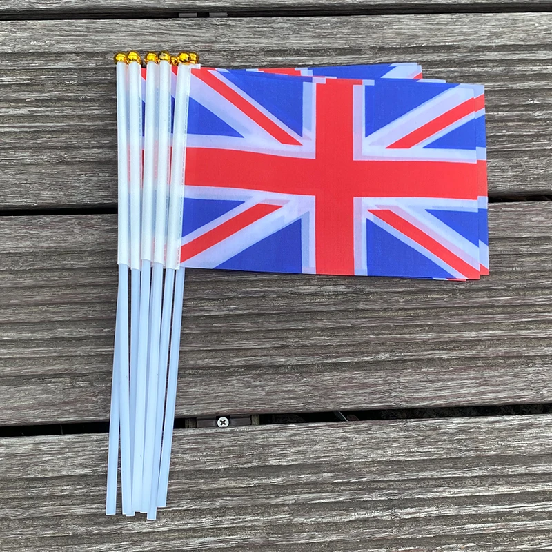 

xvggdg 100pcs 14 * 21cm UK United Kindom Hand Flag National Polyester Banner Custom Hand flag