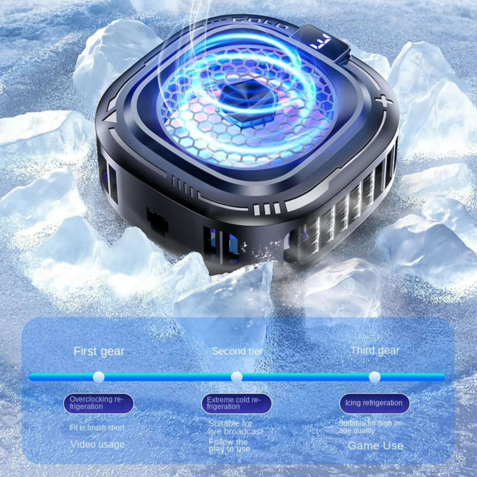 자석식 휴대폰 쿨러 10W 저소음 자석 방열판 3단계 RGB 조명이 있는 게임 ..