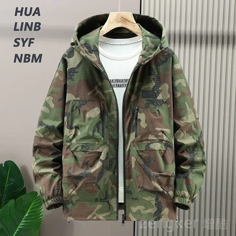 Extra large men's loose workwear windbreaker plus size