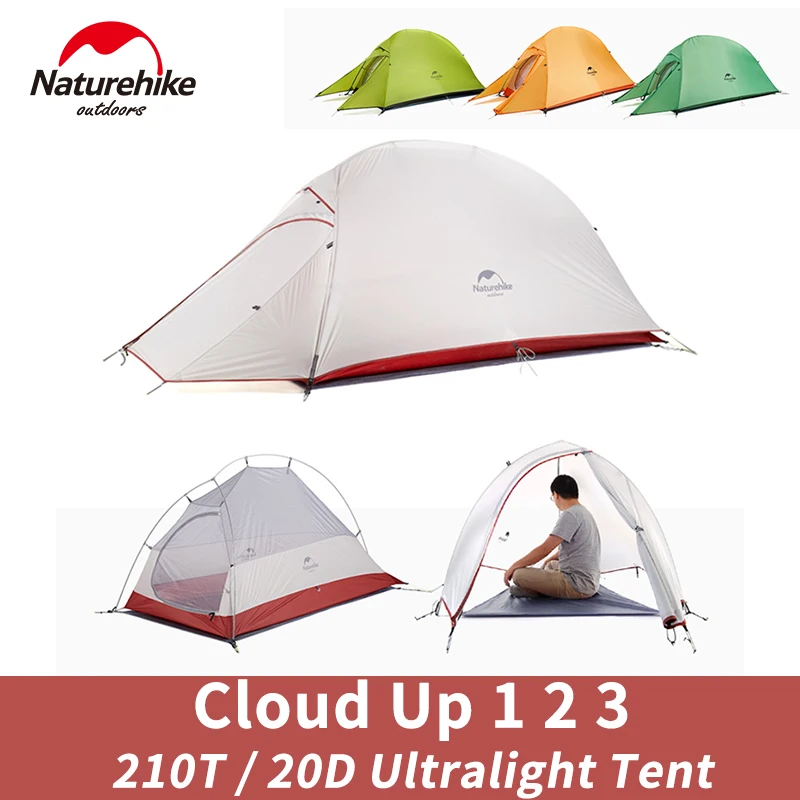 Naturehike Cloud Up 1 2 3 Tent Outdoor Camping Waterproof Tent ProfssIonal Glamping Hiking Backpacking Shelter Portable