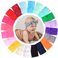 10pcs Soft Knit Bow Headband Nylon Infant Toddler Elastic Hair Bands Baby Girls Sweet Headwear Hair Accessories