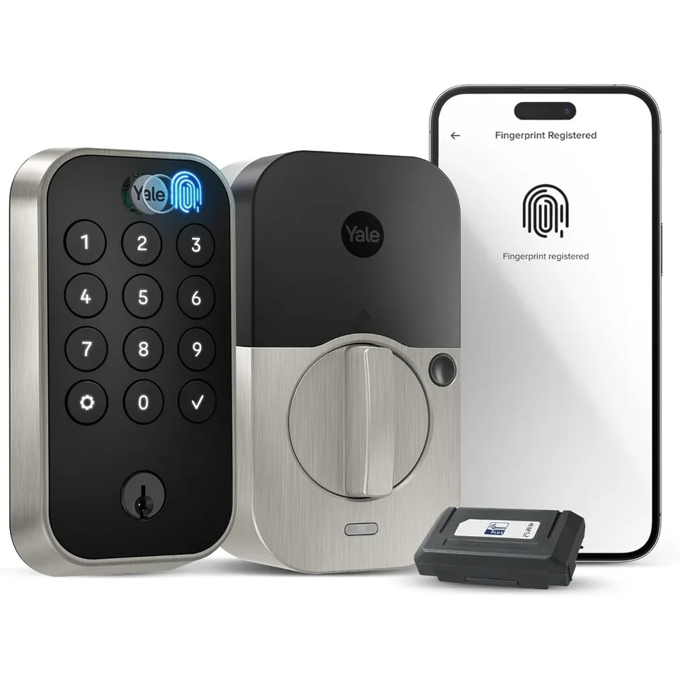 Satin Nickel Smart Touch Deadbolt with Fingerprint Access