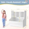 Kids Bookshelf, Toddler Toy Storage Organizer, Wooden 4 Cubby Children Book Shelf for Playroom, Bedroom, Nursery, Classroom 2